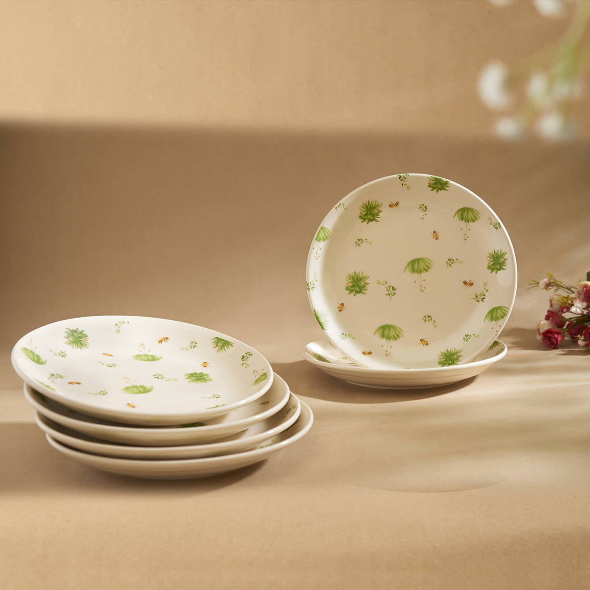 Honey Nectar Floral Dinner Set of 8 pcs – Amalfiee Ceramics