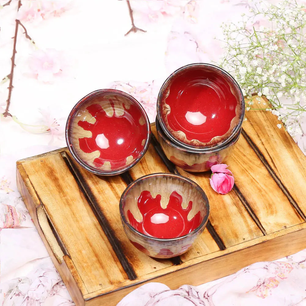 Amalfiee Raajsi Handmade 4 Ceramic Dessert Bowl Set Amalfiee Ceramics