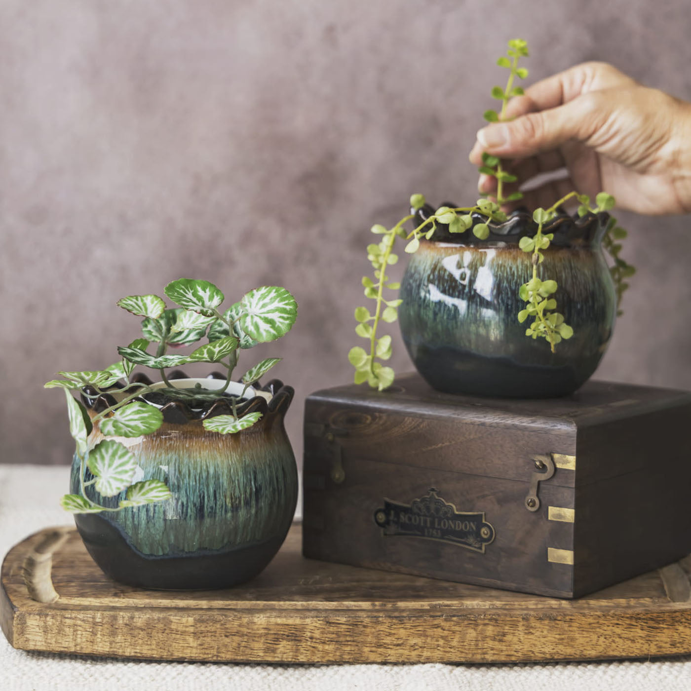 Garden Gleams Green Planter Pot