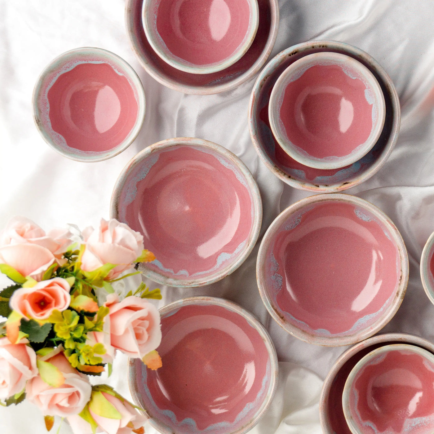 Amalfiee Handmade Premium 7" and 8"  Rouge Serving Bowl Amalfiee Ceramics