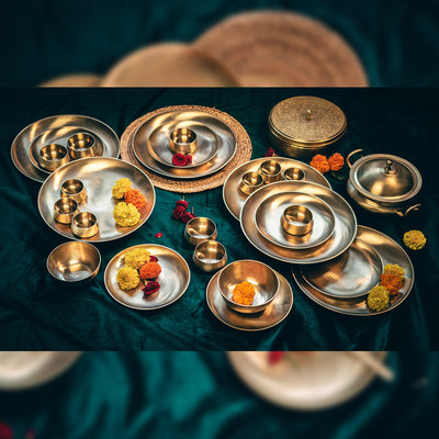 Kansa Premium Brassware Dinner Set of 28pcs
