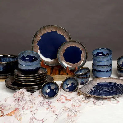 Gulchandani Grand Premium Ceramic Dinner Set of 82 Pcs Amalfiee Ceramics