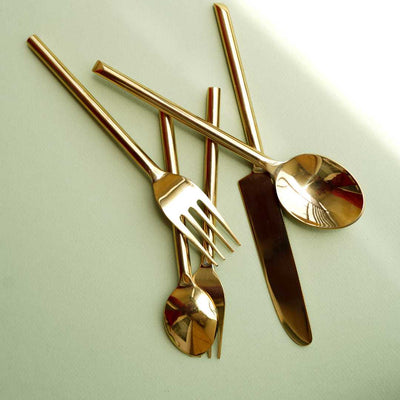 Hiraeth Gold Spoon & Fork Set Amalfiee Ceramics