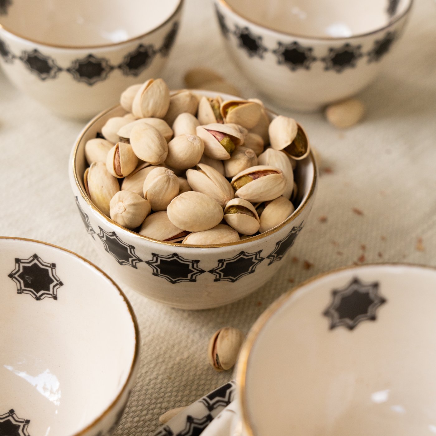 Shatranj Black and White Printed Portion Bowls