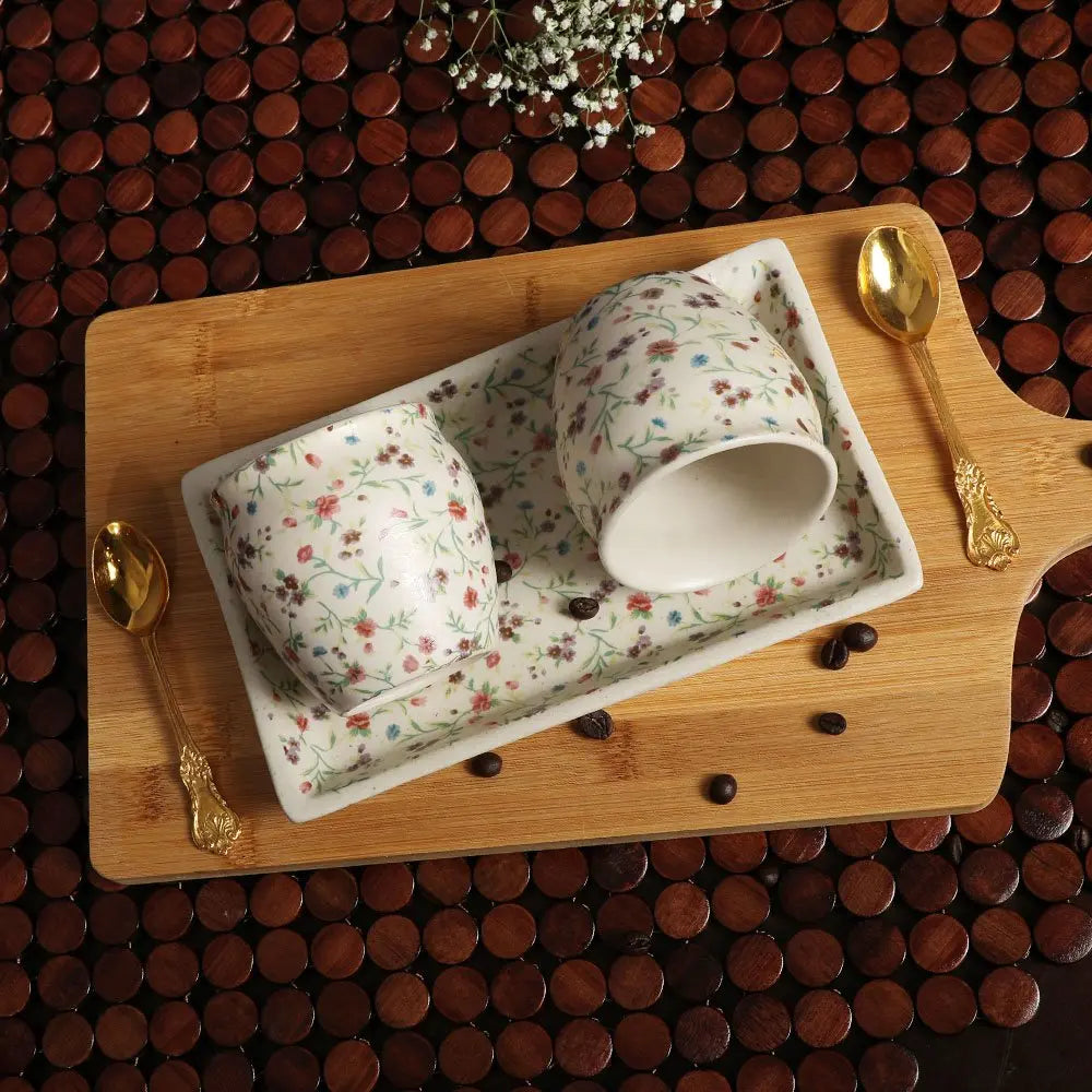 Amalfiee Handmade Fulhari Ceramic Tea Kulhad and Snacks Serving Tray Set of 3 Amalfiee_Ceramics