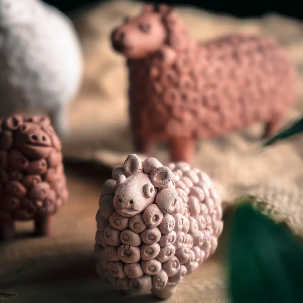 Beautiful Sheep Terracotta Terracotta Handmade Garden Decoration Terrace Clay Figure Garden hotsell Figure