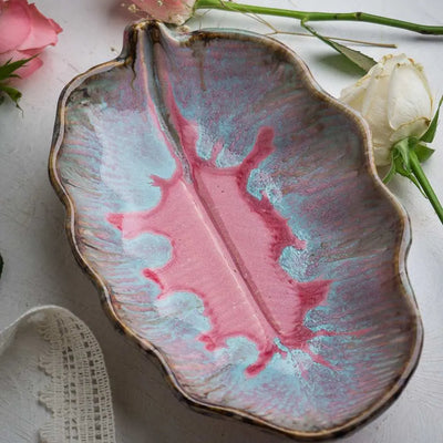 Amalfiee Rouge 7 Handmade Ceramic Serving Leaf Platter Bowl Amalfiee_Ceramics