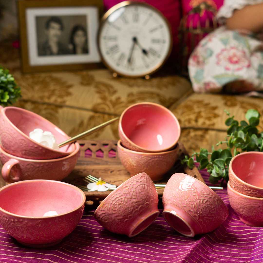 Pink cabbage ceramic shops bowls